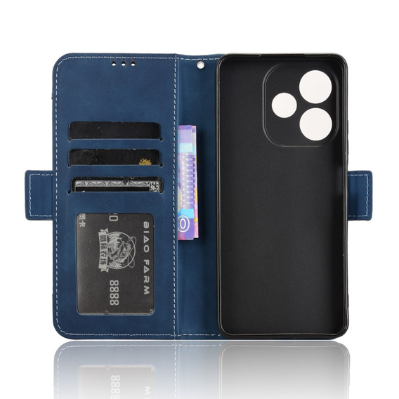 Cu clapetă pentru Oppo A5 Pro 5G, Card Slot, albastru închis