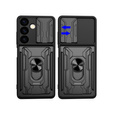 Husă blindată pentru Samsung Galaxy S24, Camera Slide Card Slot, negru
