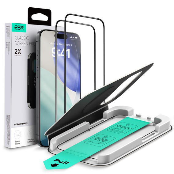 Sticlă temperată ESR UltraFit (2-Pack) pentru iPhone 17 Pro