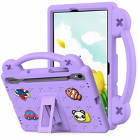 Husă pentru copii pentru Samsung Galaxy Tab S9 FE, Cute Patterns, cu suport, violet