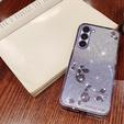 Husă pentru Samsung Galaxy S23+ Plus, Glitter Flower, violet