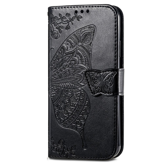 Cu clapetă pentru Infinix Hot 40i, Butterfly, negru