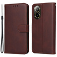 Cu clapetă pentru Realme C67, Leather Wallet, maro