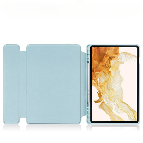 Husă pentru tastatură pentru Samsung Galaxy Tab S9+, Rotary 360° Leather, caz albastru