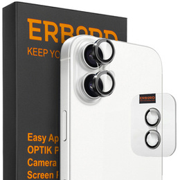 2x ERBORD OPTIK Pro sticlă călită pentru iPhone 16 / 16 Plus camera foto, negru