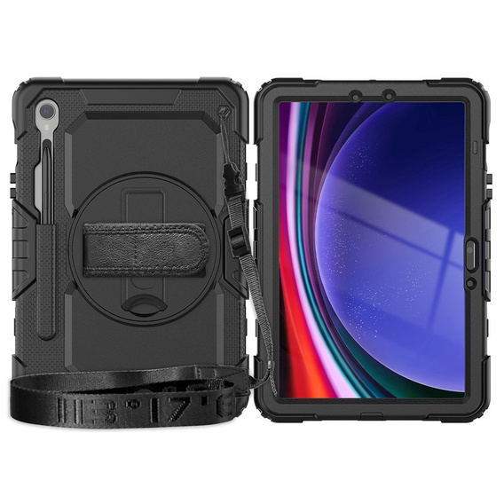 Husa blindată pentru Samsung Galaxy Tab S10 Lite / S10 FE / S9 FE, carcasă de protecție 360 cu slot pentru stylus, negru