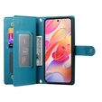 Cu clapetă pentru Samsung Galaxy A56 5G, Wallet Zipper Pocket, albastru