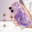 Carcasă de protecție pentru Motorola Moto G24 / G24 Power / G04, Marble Slim Case, violet închis