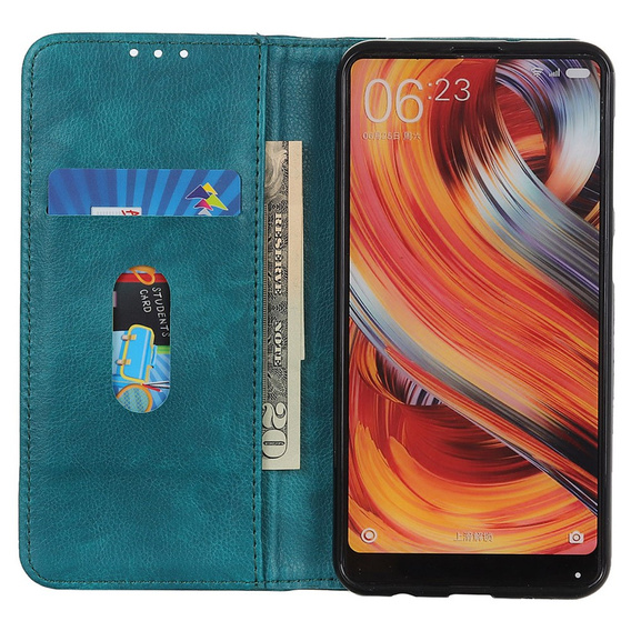 Huse pentru Xiaomi Redmi Note 13 Pro+, Wallet Litchi Leather, verde
