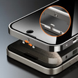 Husă pentru iPhone 15 Pro, Privacy Dual Glass, pentru MagSafe, de argint