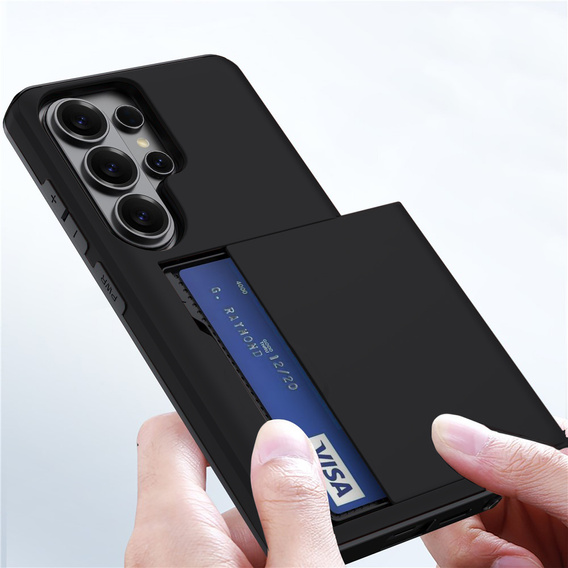 Husă cu suport pentru carduri pentru Samsung Galaxy S26 Ultra, negru