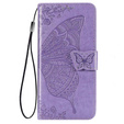 Cu clapetă pentru Samsung Galaxy M33, Butterfly, violet