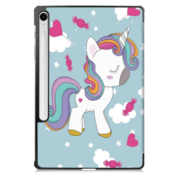 Husă pentru Samsung Galaxy Tab S10 Lite / S10 FE / S9 FE, cu clapetă, unicorn