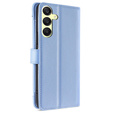 Cu clapetă pentru Samsung Galaxy A25 5G, Wallet Zipper Pocket, albastru