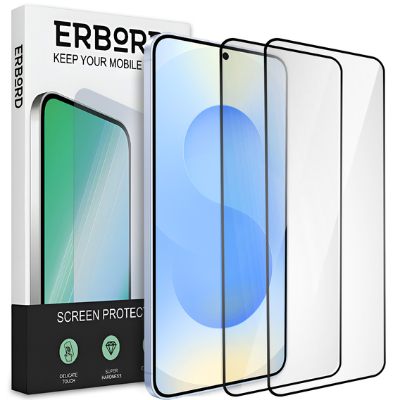 2x sticlă călită pentru Samsung Galaxy S24+/S25+ Plus, ERBORD 3D pentru întregul display