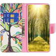Cu clapetă pentru Samsung Galaxy A05s, Wallet, Tree of life, alb