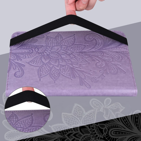 Husă cu clapetă pentru Lenovo Pad M9, flower, violet