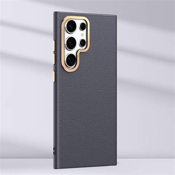 Husă din piele pentru Samsung Galaxy S25 Ultra, leather hybrid, gri