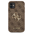 GUESS Huse pentru iPhone 11, 4G Big Metal Logo, maro