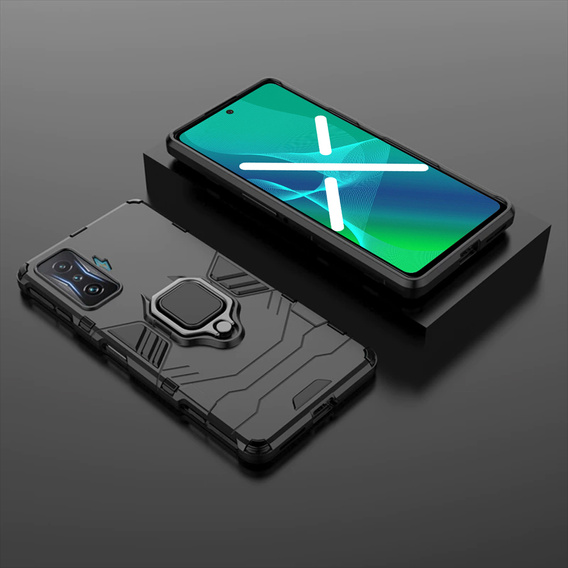 Huse pentru Xiaomi POCO F4 GT, Kickstand Ring, negru