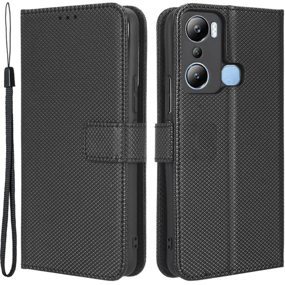 Cu clapetă pentru Infinix Hot 20i, Wallet Smart Magnet Case, negru