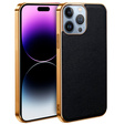 Huse pentru iPhone 13 Pro, Cowhide Leather, negru