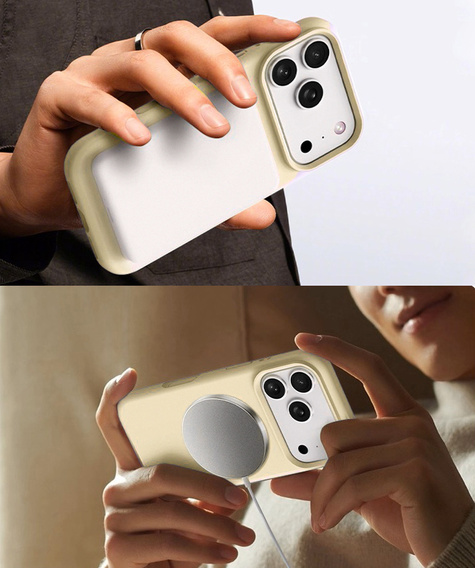 Manșon din silicon pentru iPhone 17 Pro Max, pentru MagSafe, antișoc, galben