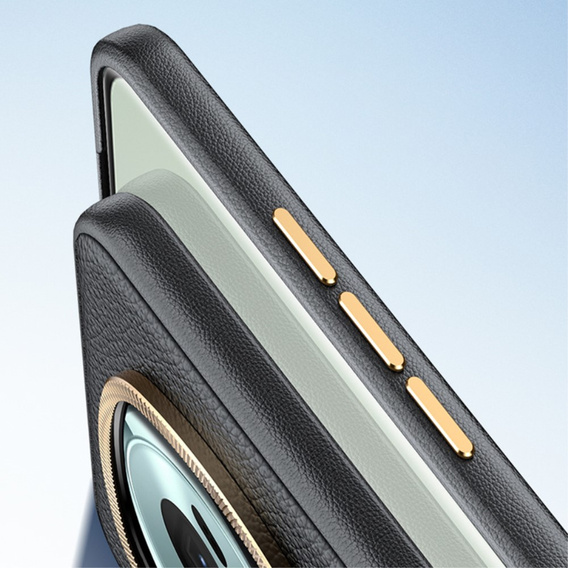 Husă din piele pentru Honor Magic 6 Pro 5G, leather hybrid, negru