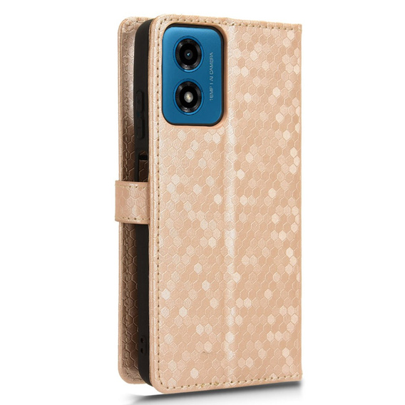 Husa cu clapetă pentru Motorola Moto G24 / G24 Power / G04, Wallet Rhombus, roz