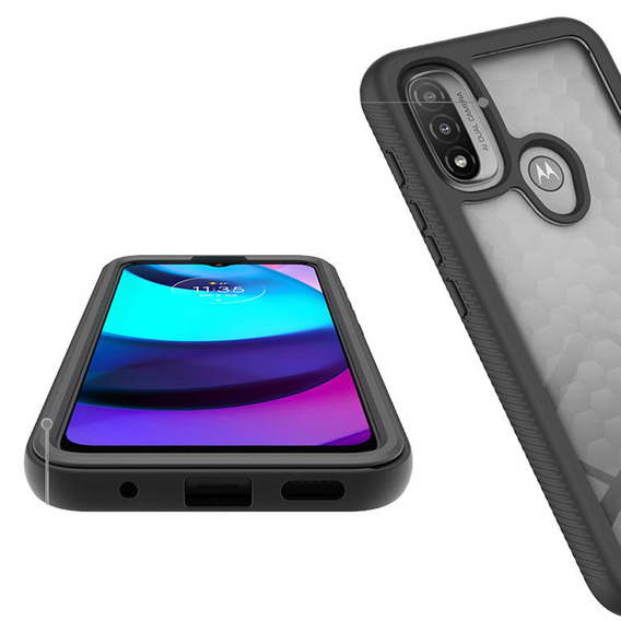 Carcasă pentru Motorola Moto E20, Shockproof, cu folie, albastru