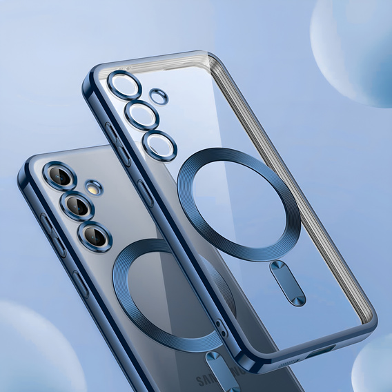 Husă pentru Samsung Galaxy A55 5G, Electro MagSafe, albastru + Sticlă pentru ecran