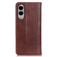 Husa cu clapetă pentru Samsung Galaxy S25 Edge, Split Leather, maro