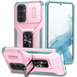 Carcasă blindată pentru Samsung Galaxy A54 5G, armată Slide Ring, roz