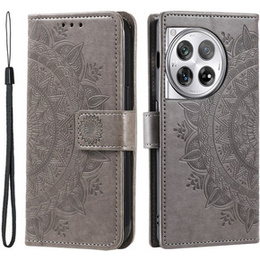 Cu clapetă pentru OnePlus 12 5G, Mandala, gri