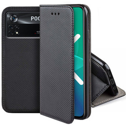 Cu clapetă pentru Xiaomi Poco X4 Pro 5G, Wallet Smart Magnet, albastru