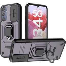 Husă pentru Samsung Galaxy M34, KickStand Camera Lens, violet