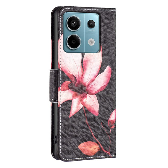 Cu clapetă pentru Xiaomi Redmi Note 13 Pro 5G, Wallet, Lotus negru