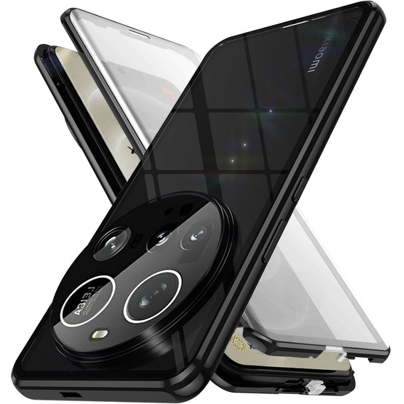 Husa pentru Xiaomi 15 Ultra, Magnetic Dual Glass, negru