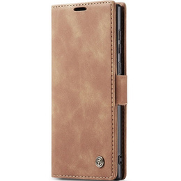 Husa CASEME pentru Samsung Galaxy S22 Ultra, Leather Wallet Case, maro
