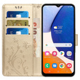 Cu clapetă pentru Samsung Galaxy S23 FE, Butterfly, de aur