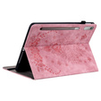 Husă cu clapetă pentru Lenovo Tab P12, flower, roz deschis