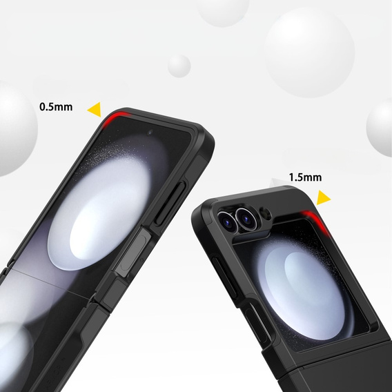 Husa blindată pentru Samsung Galaxy Z Flip7 FE / Z Flip6, Armorl Shockproof, negru