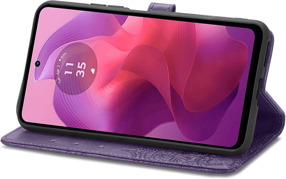 Cu clapetă pentru Motorola Moto E14, Mandala, violet