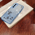 Husă pentru Samsung Galaxy S22, Glitter Flower, albastru