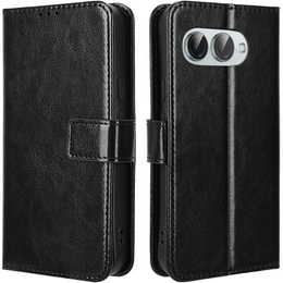 Cu clapetă pentru T Phone 3 5G, Crazy Horse Wallet, negru