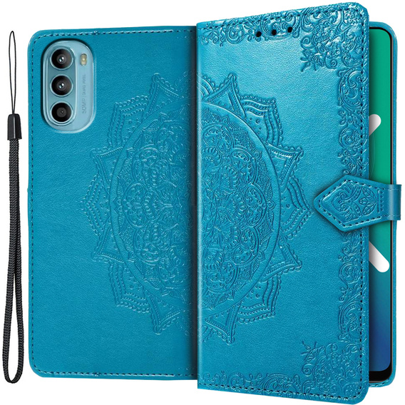 Cu clapetă pentru Motorola Moto G52 / G82 5G, Mandala, albastru