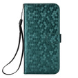 Husă cu clapetă pentru Oppo Reno 14, Wallet Rhombus, verde