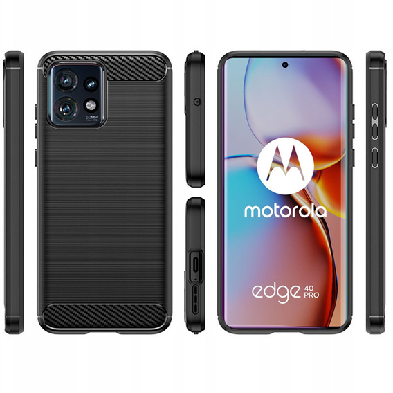 Huse pentru Motorola Edge 40 Pro, Carbon, negru