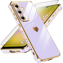Carcasa pentru Samsung Galaxy A26, Electro heart, violet + sticlă 9H