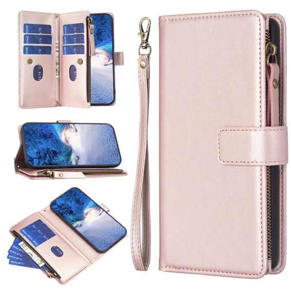 Cu clapetă pentru Samsung Galaxy A25 5G, Wallet Zipper Pocket, negru